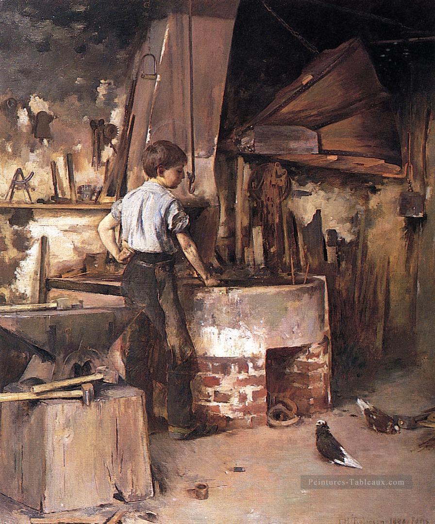 La forge alias un apprenti forgeron Théodore Robinson Peintures à l'huile